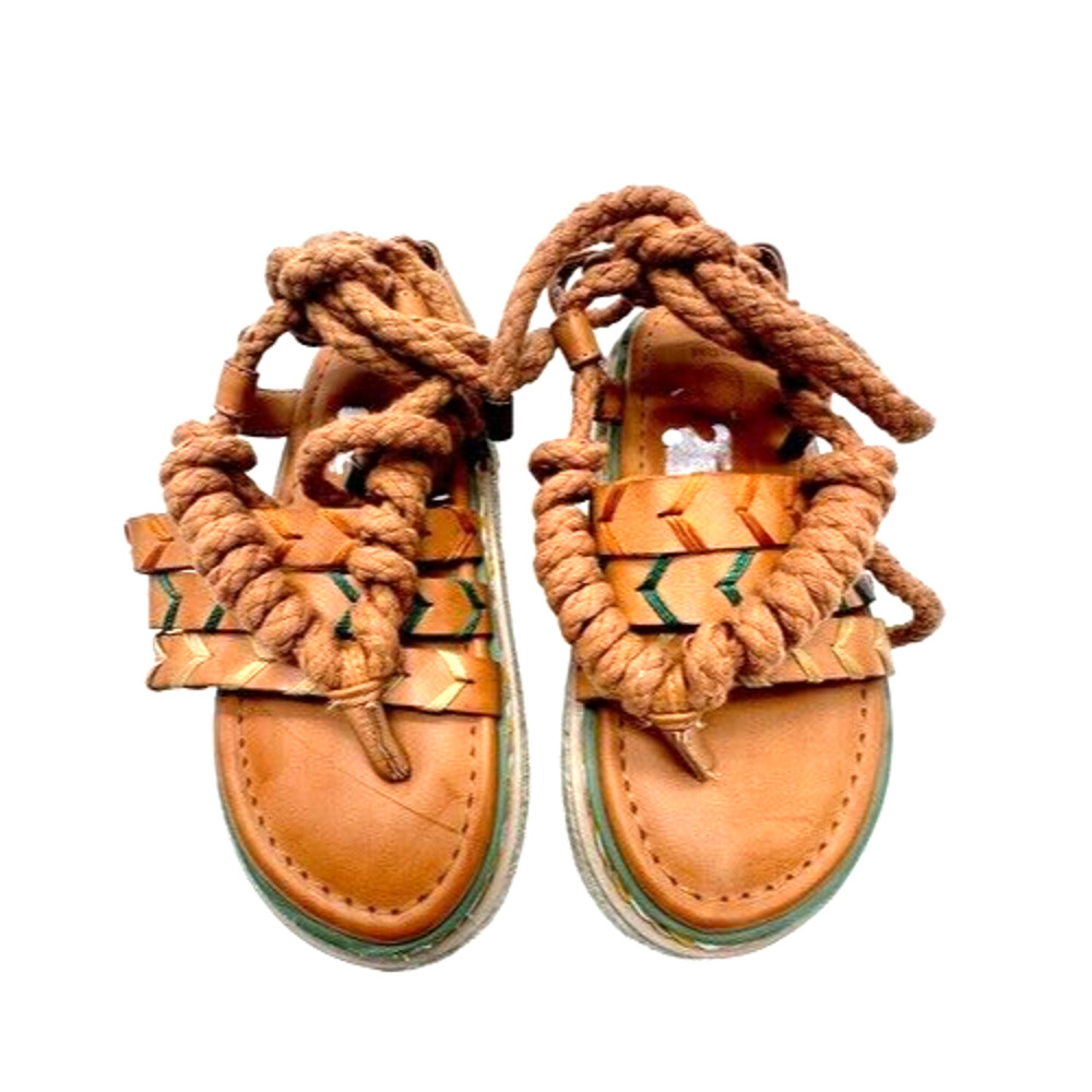 Farm Rio Sand Rope Tie Platform Sandals Womens 6 Flatform NWOB